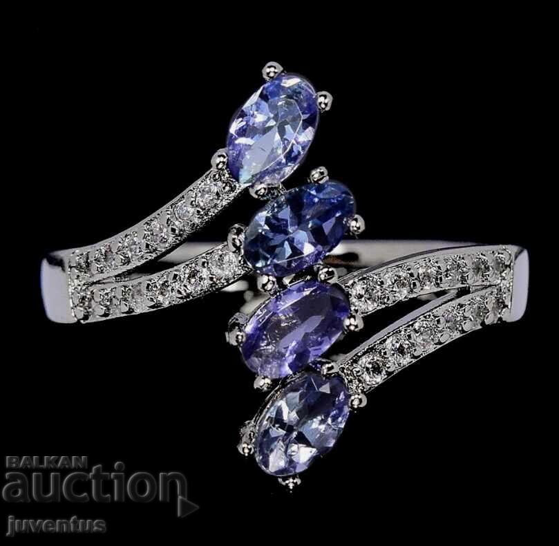 SILVER RING WITH TANZANITE (TANZANIA) SILVER RING WITH TANZANITE (TANZANIA)