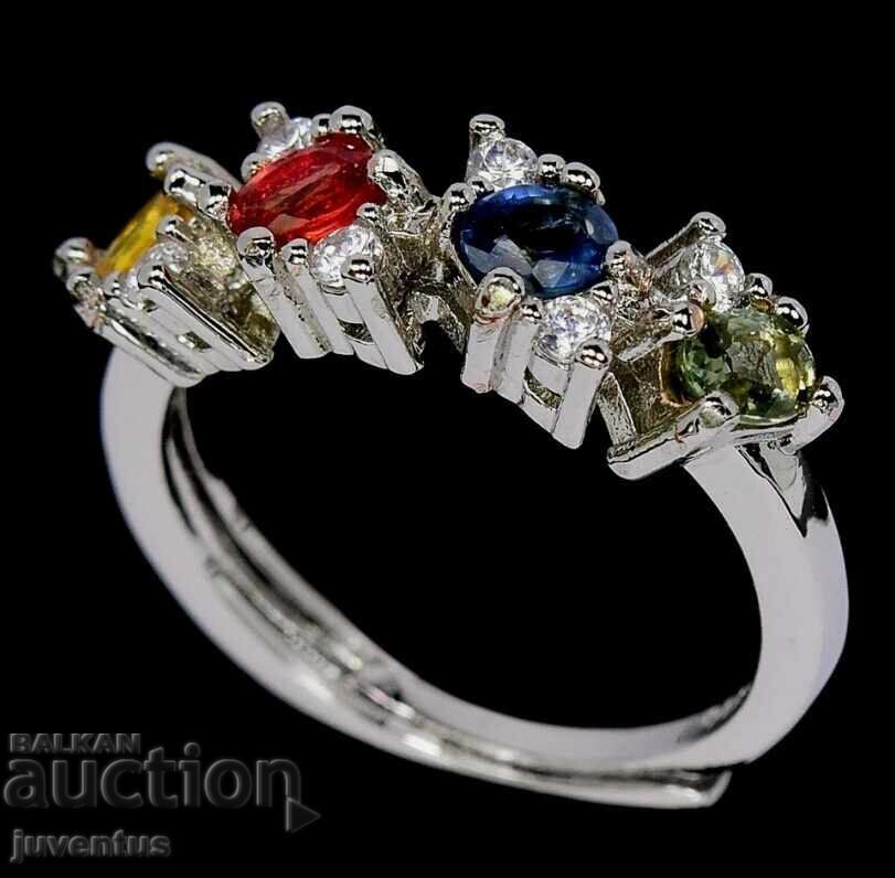 SILVER RING WITH NATURAL SAPPHIRES (SONGEYA,TANZANIA) with price 119.00 BGN | € 60.84