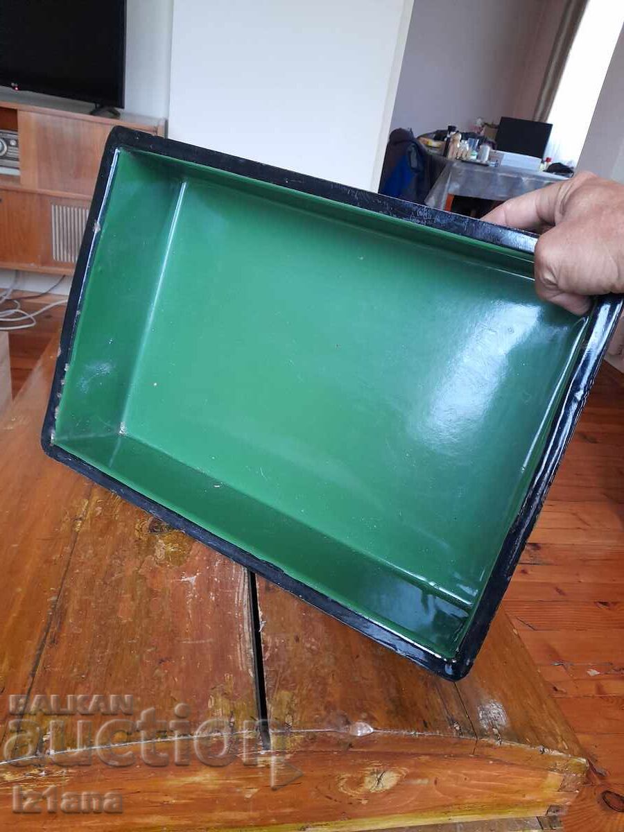 Стара емайлирана тава,тепсия - 5