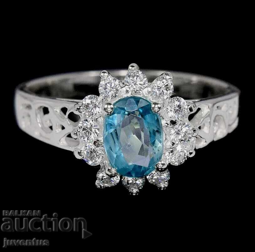 INE DE ARGINT CU ZIRCON ALBASTRU (CAMBODGIA)