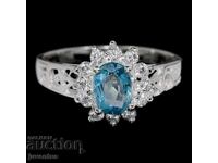 INE DE ARGINT CU ZIRCON ALBASTRU (CAMBODGIA)