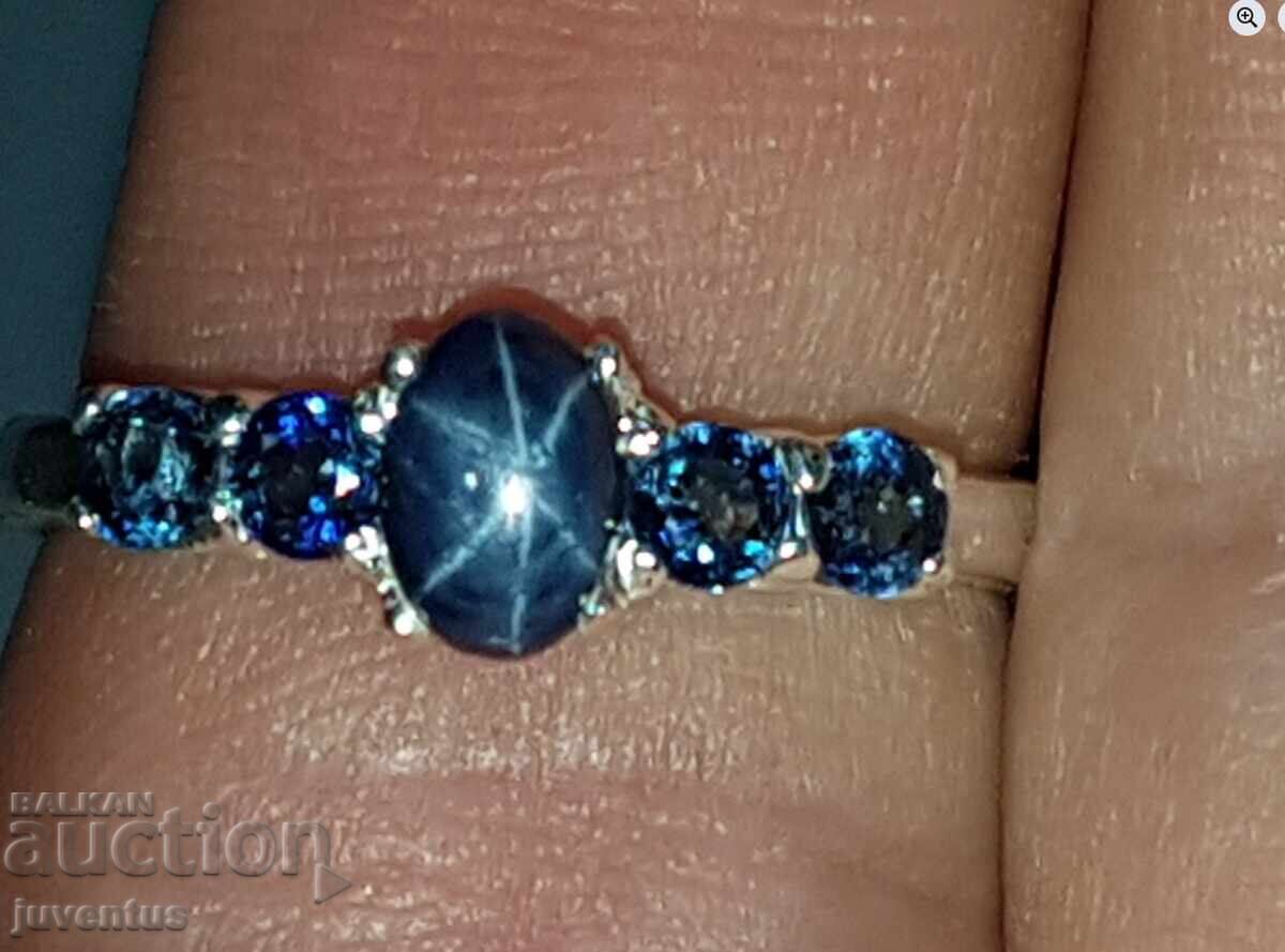 SILVER RING WITH STAR SAPPHIRE (THAILAND) SILVER RING WITH STAR SAPPHIRE (THAILAND)