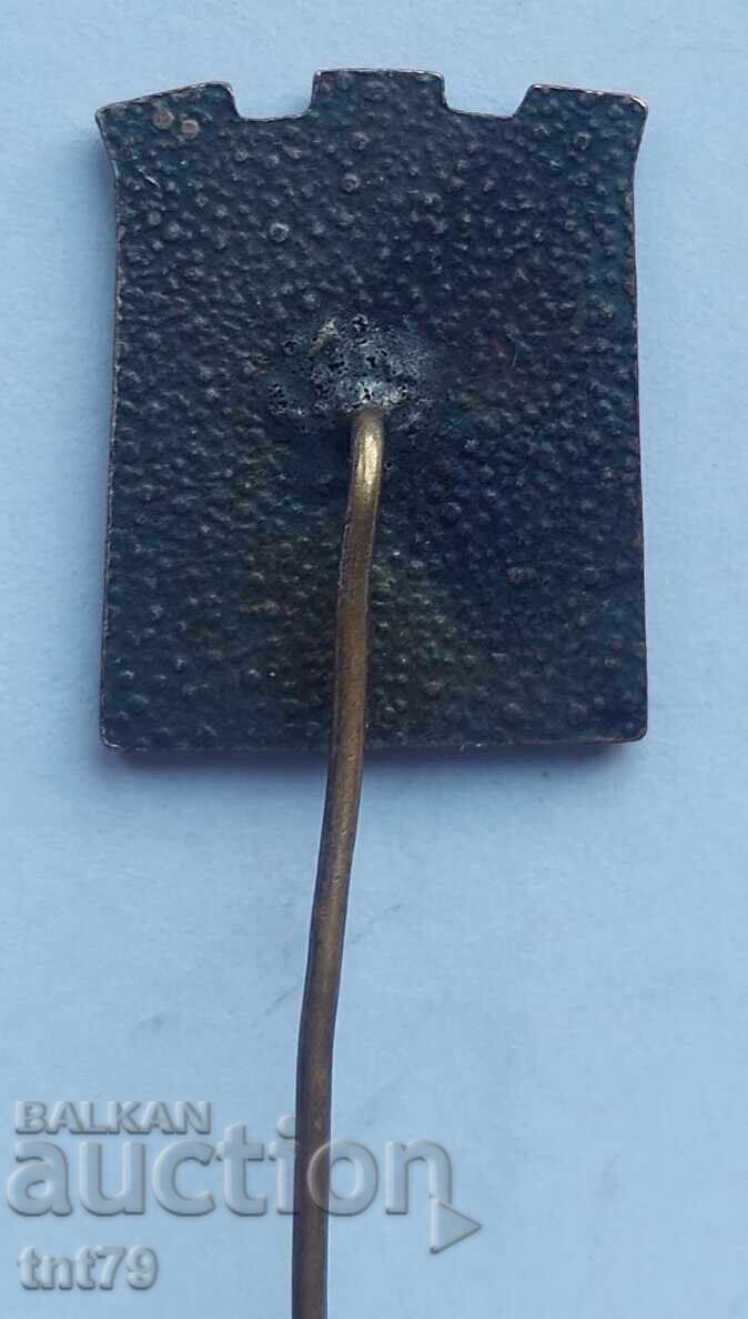 Delivery of Badge: Coat of arms of the city of Blagoevgrad (bronze - back: rough background).