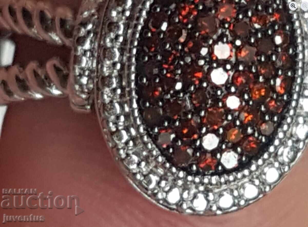 SILVER RING WITH NATURAL RED DIAMONDS CERTIFICATE - 5 SILVER RING WITH NATURAL RED DIAMONDS CERTIFICATE - 5