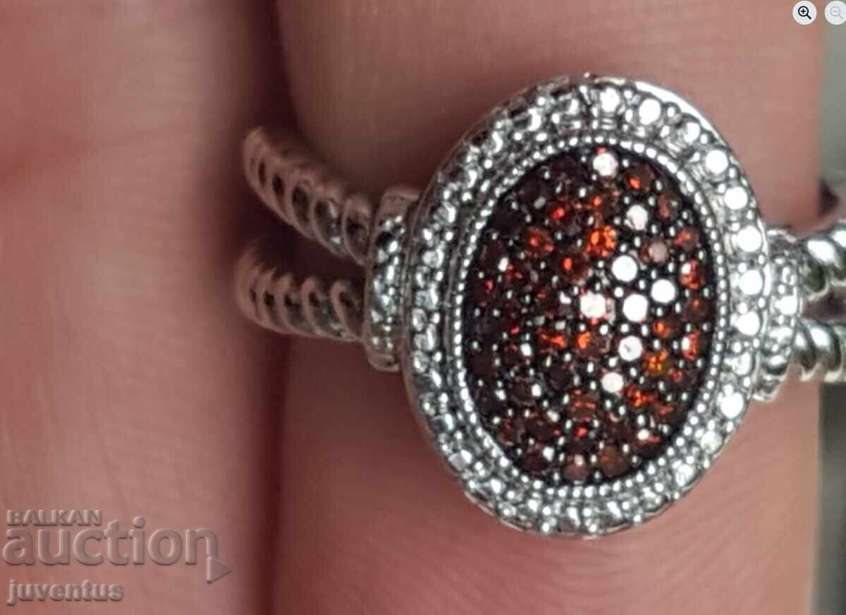 SILVER RING WITH NATURAL RED DIAMONDS CERTIFICATE SILVER RING WITH NATURAL RED DIAMONDS CERTIFICATE