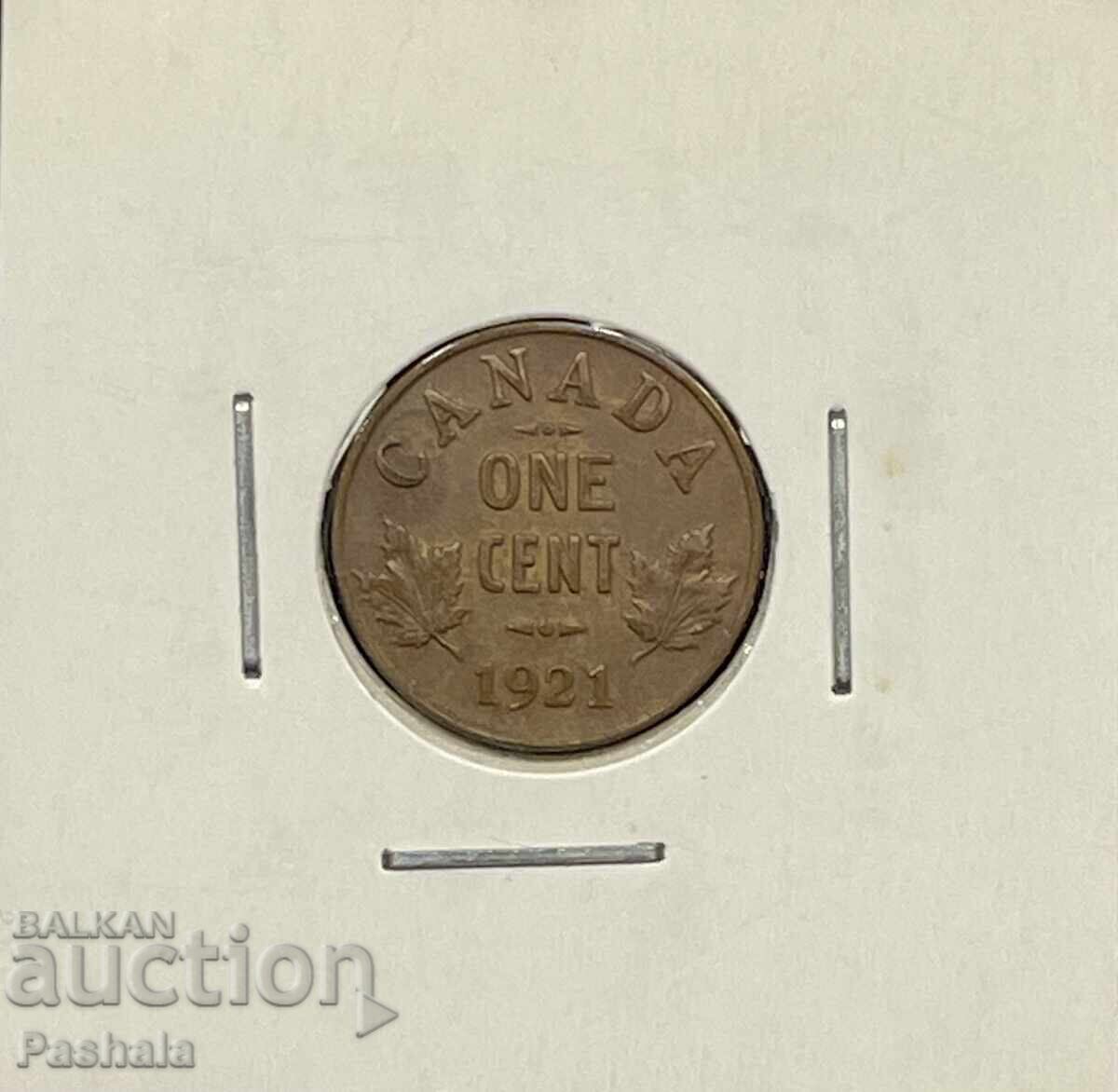 Канада 1 цент 1921 г.