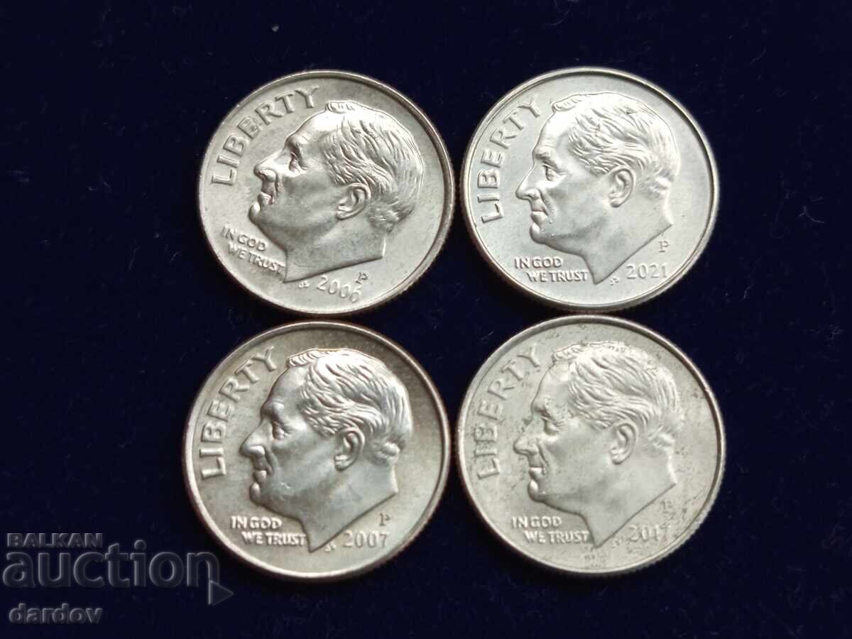 ΗΠΑ ένα διαμάντι, διάφορα έτη με τιμή 2.00 BGN | € 1.02