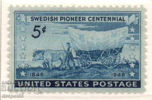 1948. САЩ. 100-годишнината на шведските пионери. 1948. САЩ. 100-годишнината на шведските пионери.