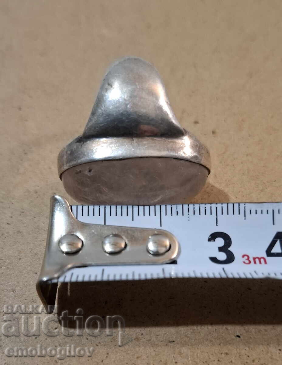 Delivery of Massive Old Silver Ring with Rose Quartz