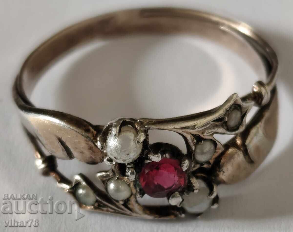 Ασημένιο δαχτυλίδι με επιχρύσωση - 6