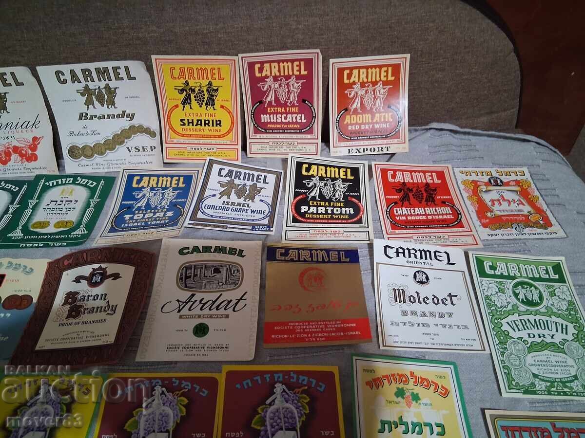 Licitație Etichete vechi de alcool. Israel. 53 bucăți