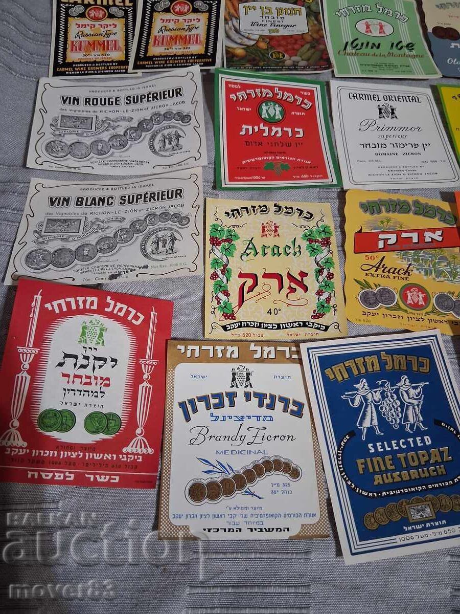 Livrarea Etichete vechi de alcool. Israel. 53 bucăți