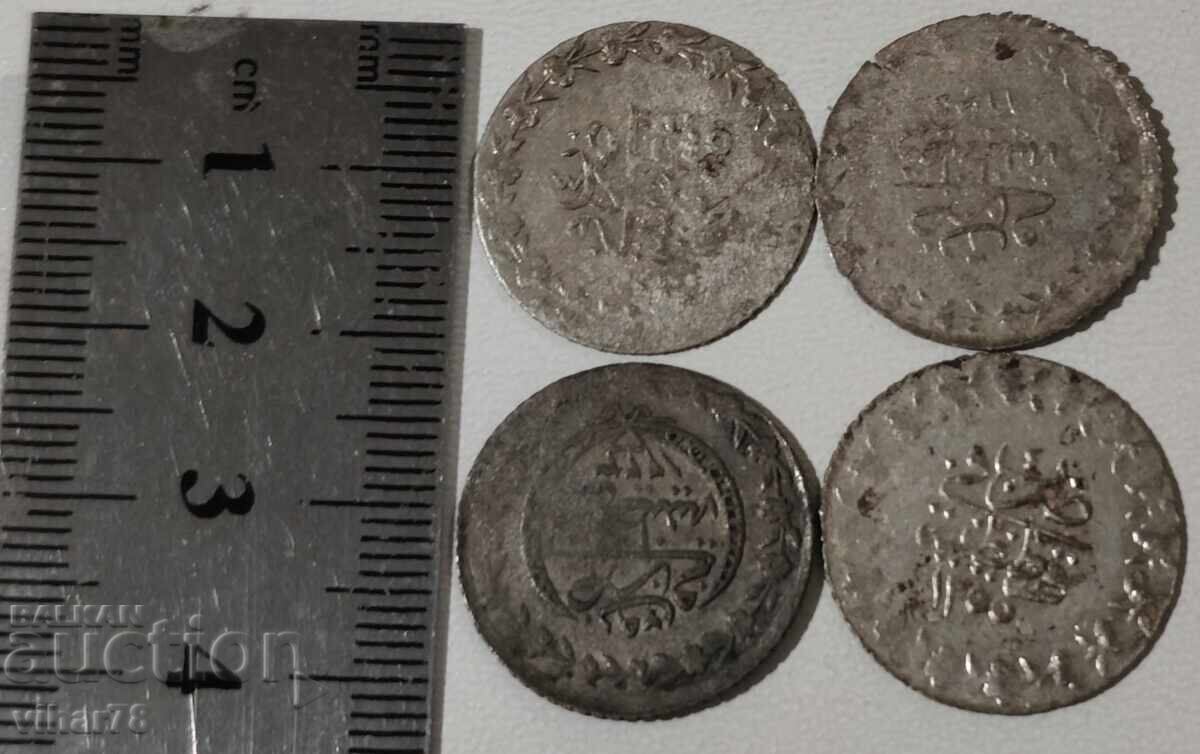 Licitație LOT DE 4 buc. - Monede turcești - Akçe Licitație LOT DE 4 buc. - Monede turcești - Akçe