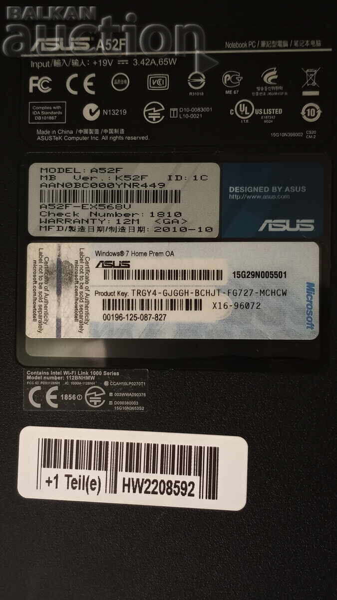 Laptop Asus A52F - 6