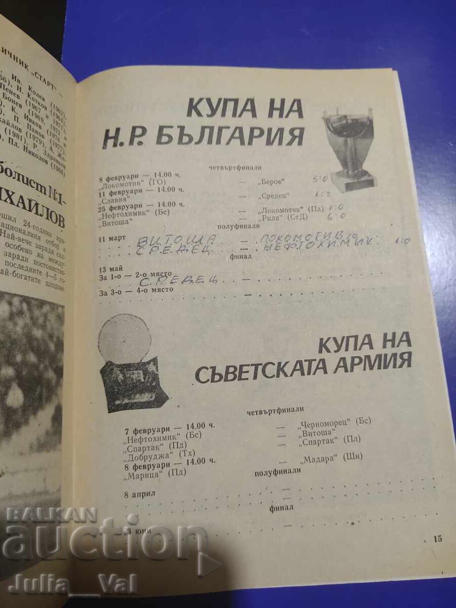 Доставка на ФК Витоша - Левски Пролет 1987 - Футболна програма Доставка на ФК Витоша - Левски Пролет 1987 - Футболна програма