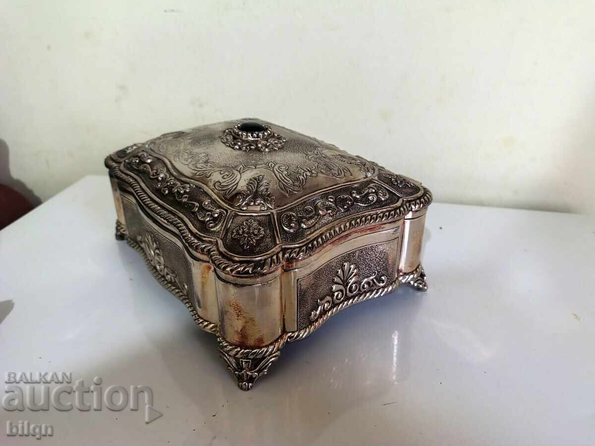 Lovely Old Silver Plated Jewelery Box - 5 Lovely Old Silver Plated Jewelery Box - 5