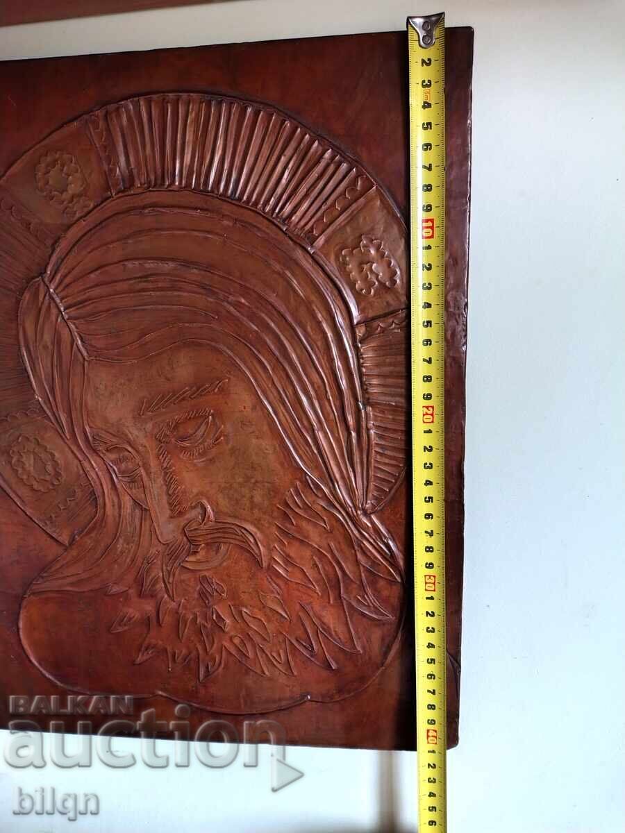 Panou Vechi de Cupru, Excelent - Iisus Hristos - 6