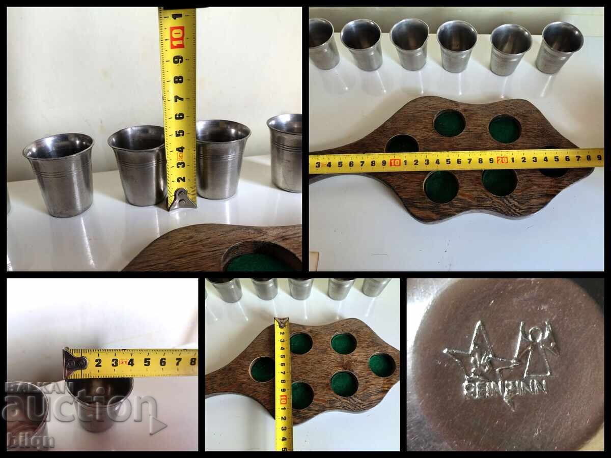 Σετ Παλιά Γερμανικά Κασσιτένιες Κούπες Σφηνάκια - 7
