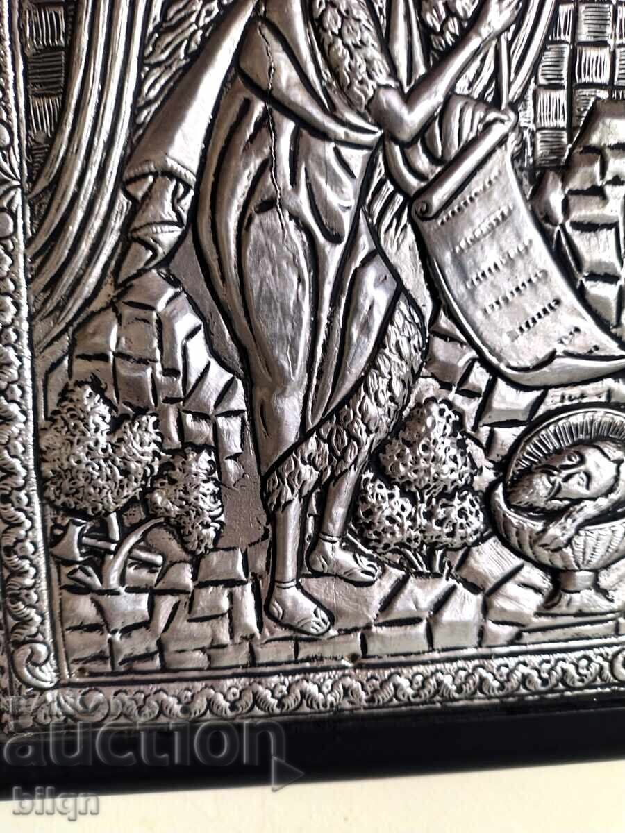 Wonderful Silver-Plated Icon - John the Baptist - 5