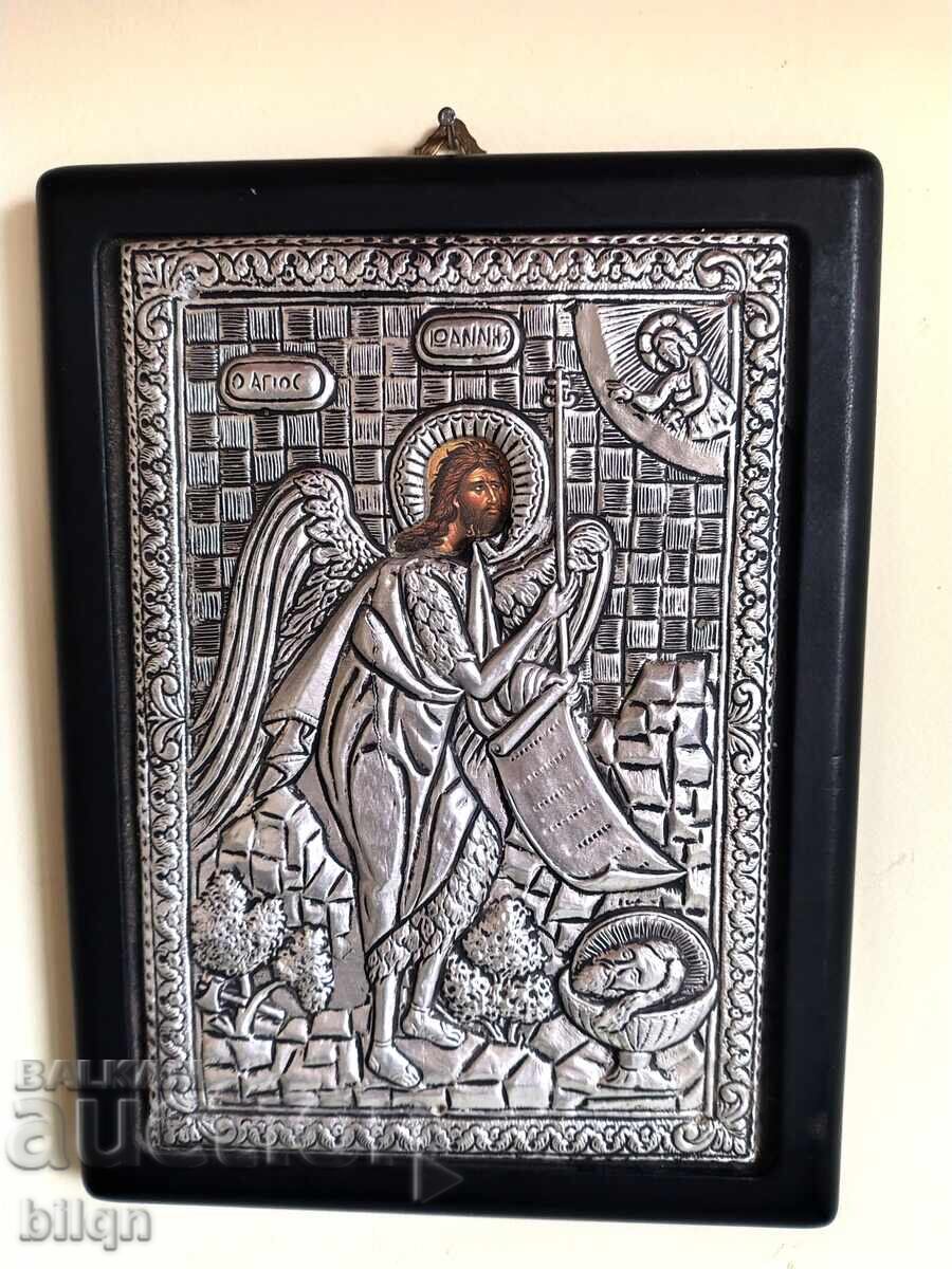 Wonderful Silver-Plated Icon - John the Baptist