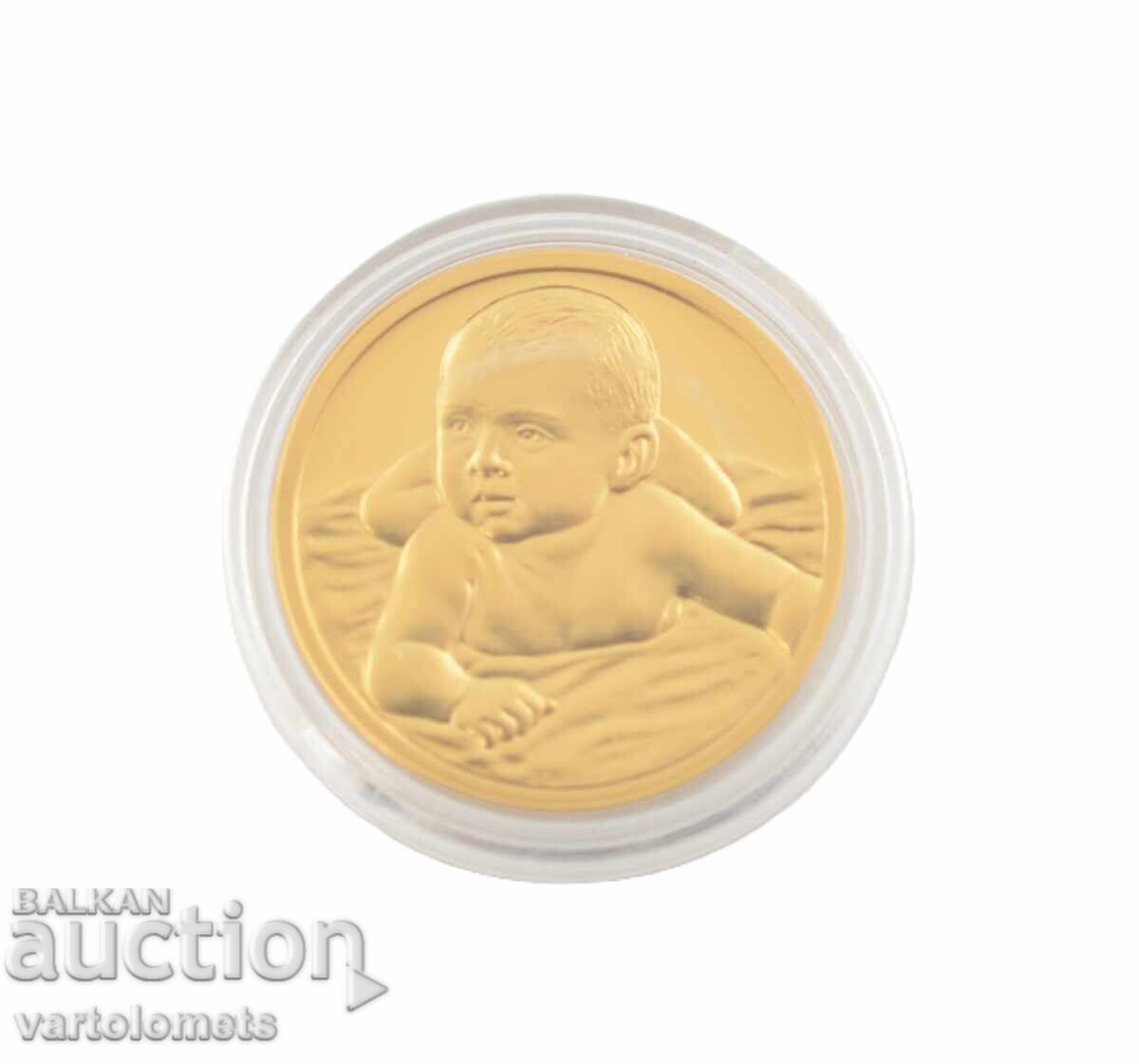 Licitație Talisman pentru bogăție pentru bebeluș - placat cu aur Licitație Talisman pentru bogăție pentru bebeluș - placat cu aur