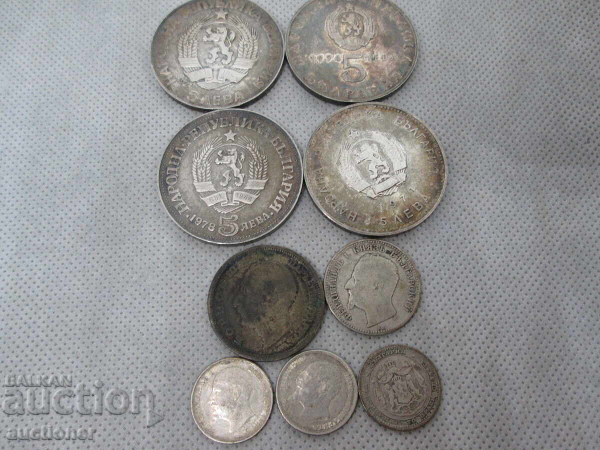 ЛОТ МОНЕТИ СРЕБРО -БЪЛГАРИЯ - 5
