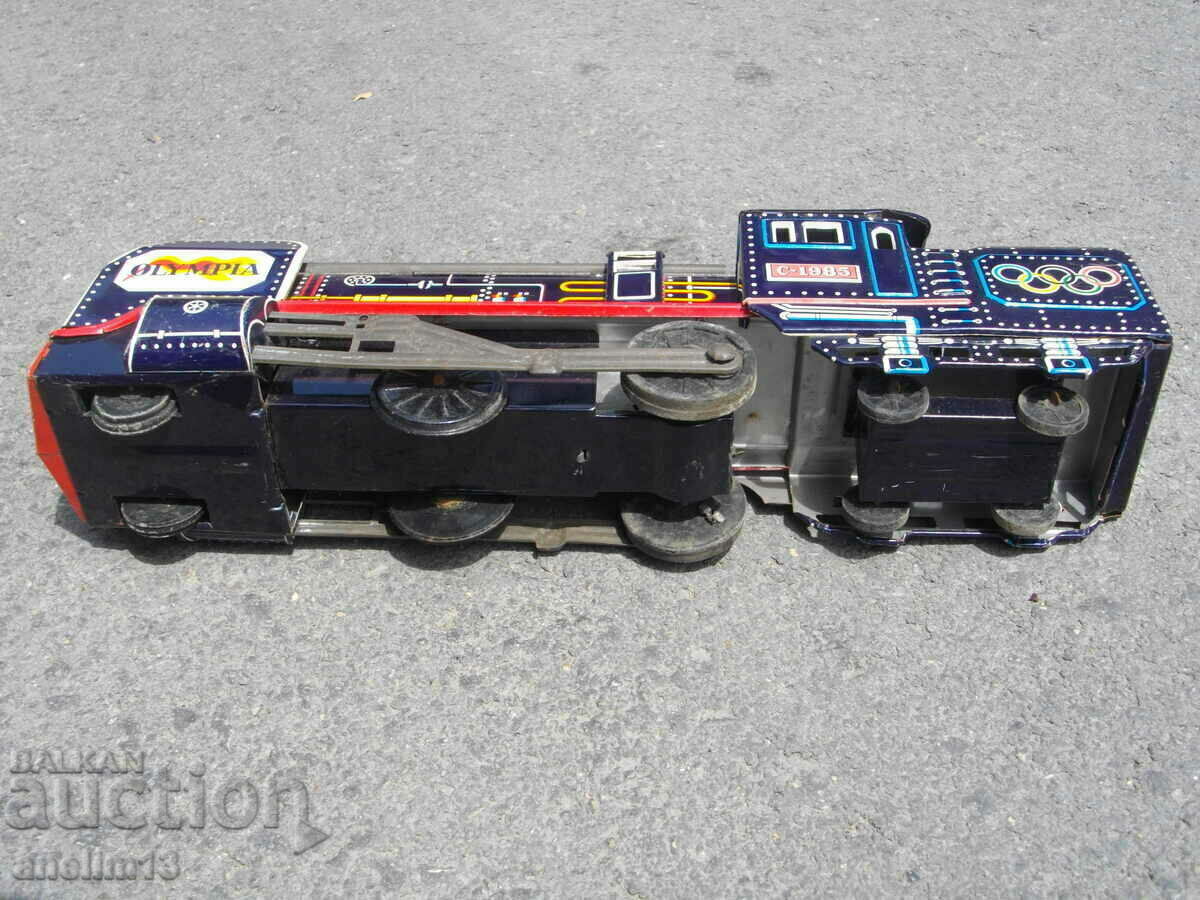 OLD TIN TOY TRAIN LOCOMOTIVE OLYMPIA JAPAN - 7
