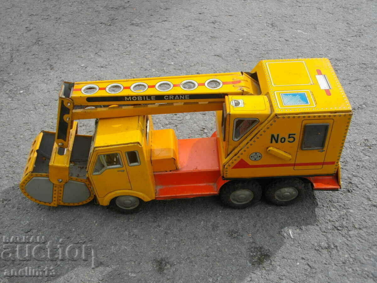 OLD SHEET METAL TOY CRANE DAIYA MOBILE CRANE JAPAN with price 175.00 BGN | € 89.48