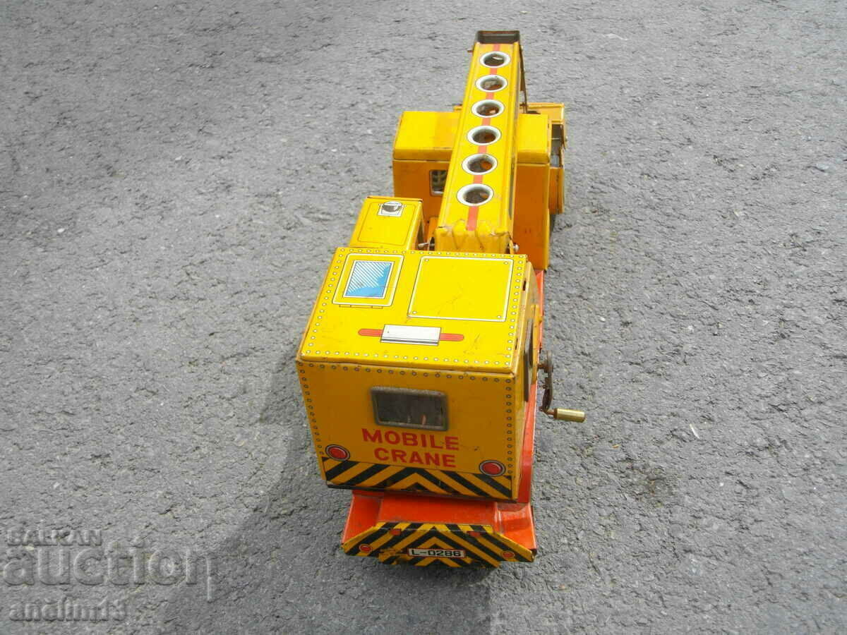 OLD SHEET METAL TOY CRANE DAIYA MOBILE CRANE JAPAN - 5