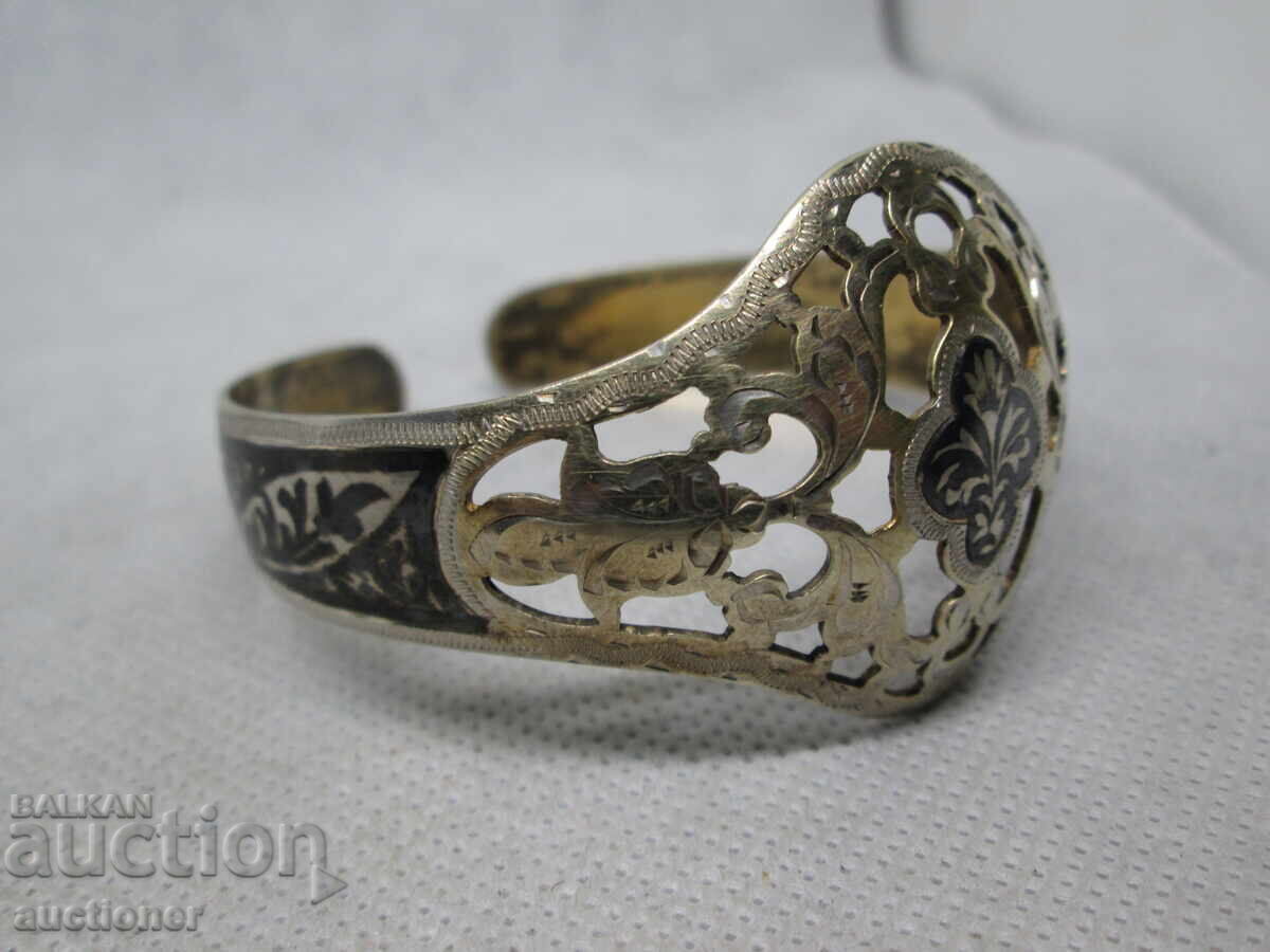 SILVER BRACELET, OPENWORK FLORAL PATTERN - 7