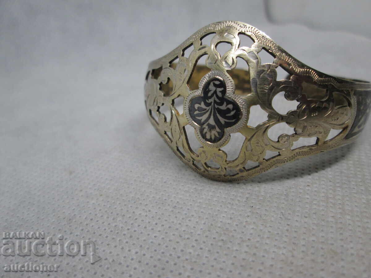 Ασημένιο βραχιόλι, αzhurna φλοράλ μοτίβο