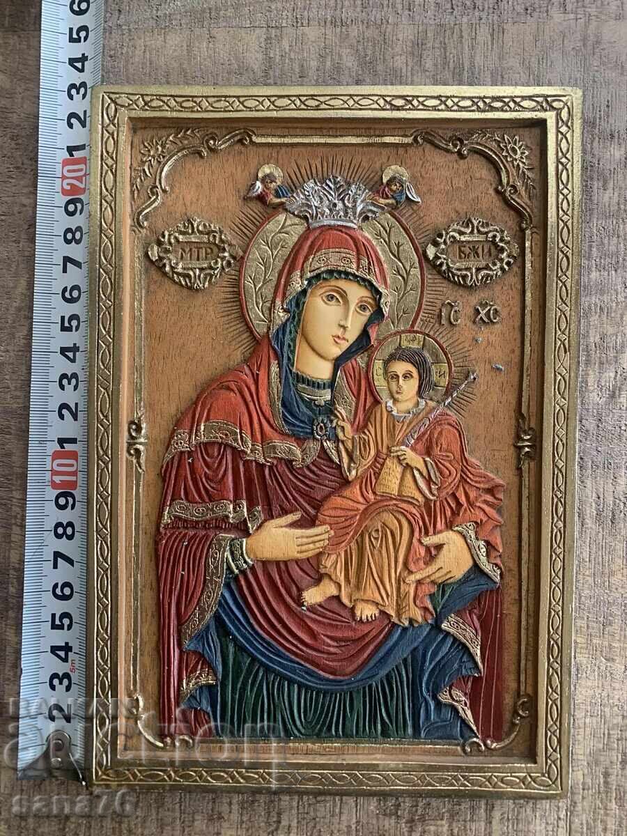 Delivery of Unique Relief Icon of the Holy Mother (handmade - Tryavna)