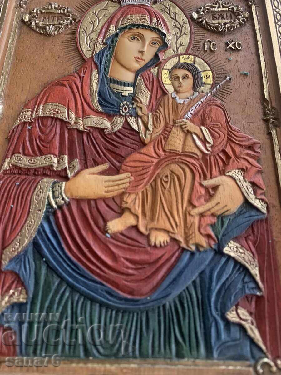 Unique Relief Icon of the Holy Mother (handmade - Tryavna) - 6