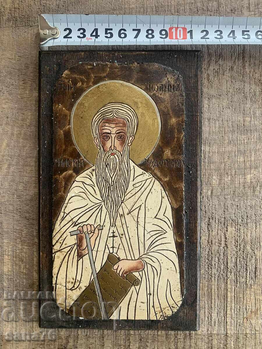 Доставка на Интересна дървена икона на Св.Иван Рилски Чудотворец Доставка на Интересна дървена икона на Св.Иван Рилски Чудотворец