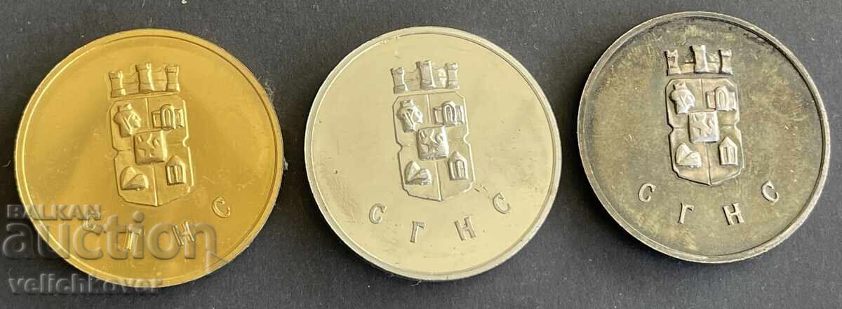 41950 Bulgaria 3 Tokens Sofia Award SGNS Gold Silver with price 100.00 BGN | € 51.13
