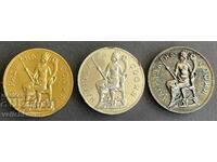 41950 Bulgaria 3 Tokens Sofia Award SGNS Gold Silver