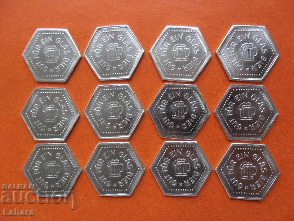 Beer tokens 12 pieces, token Beer tokens 12 pieces, token