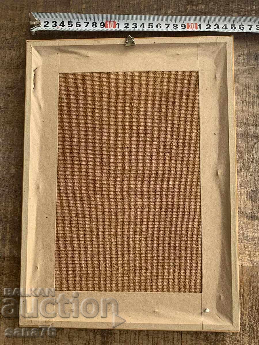 Litografie veche de Qi Baishi - Frunze de toamnă cu cicadă - 6