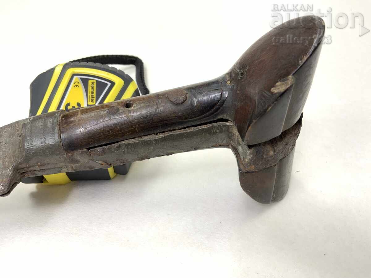 Revival-era yataghan, scales of buffalo horn, silver inlay - 5