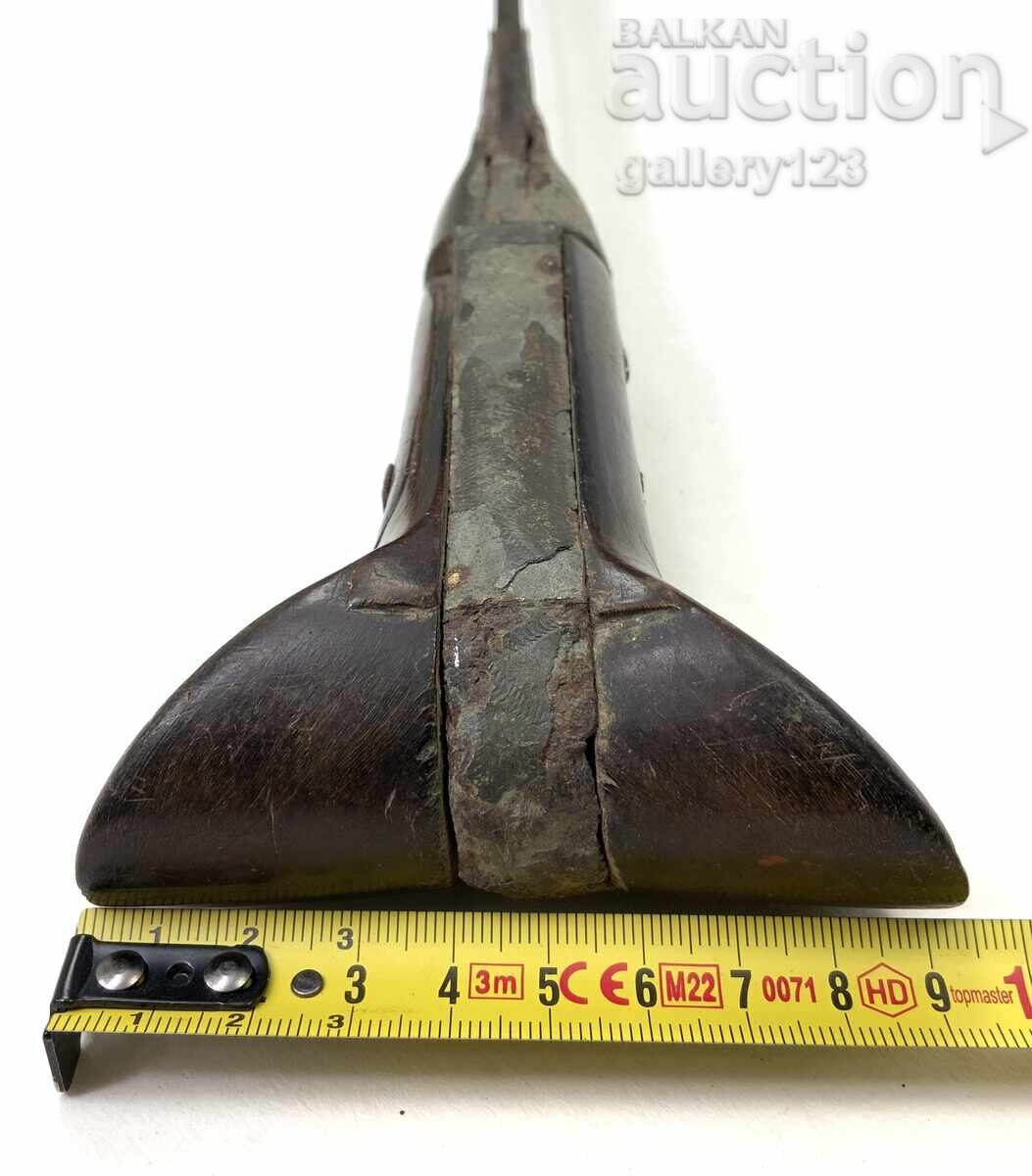 Revival-era yataghan, scales of buffalo horn, silver inlay - 6