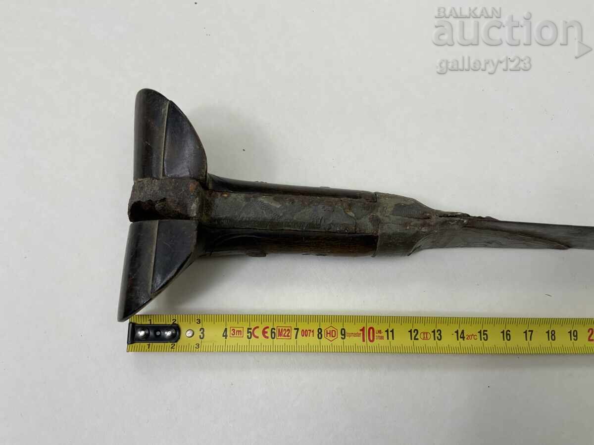 Revival-era yataghan, scales of buffalo horn, silver inlay - 7