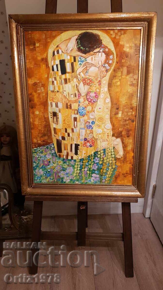 "Το Φιλί" Γκούσταβ Κλιμτ – Λάδι σε καμβά, Υπογραφή, 80εκ/60εκ "Το Φιλί" Γκούσταβ Κλιμτ – Λάδι σε καμβά, Υπογραφή, 80εκ/60εκ