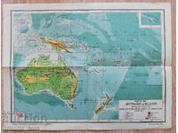 Hartă veche a Australiei și Oceaniei 1937