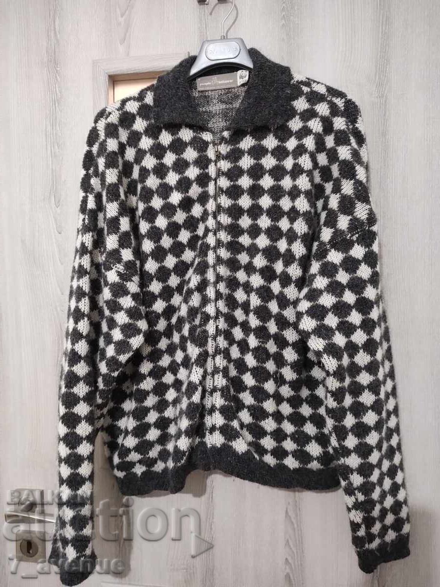 Women's Cardigan with Zipper, 100% New Wool 18.10.25