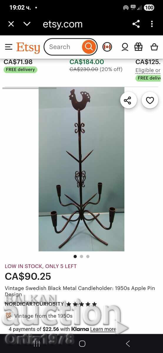 Delivery of Wrought Iron Candlestick, Gunnar Ander Ystad, 1960s – Sweden