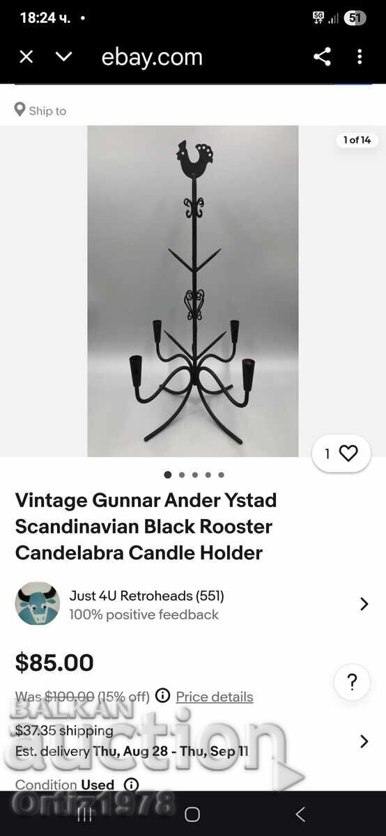 Wrought Iron Candlestick, Gunnar Ander Ystad, 1960s – Sweden - 5