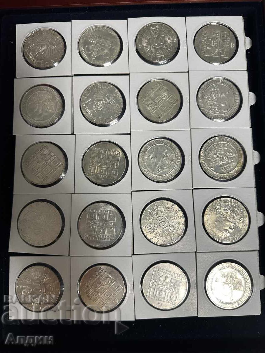 100 shillings, various years