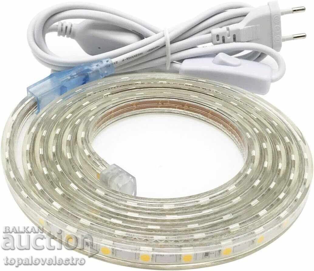 NEW! LED strip 3m, IP65, warm light, with switch with price 2.00 BGN | € 1.02