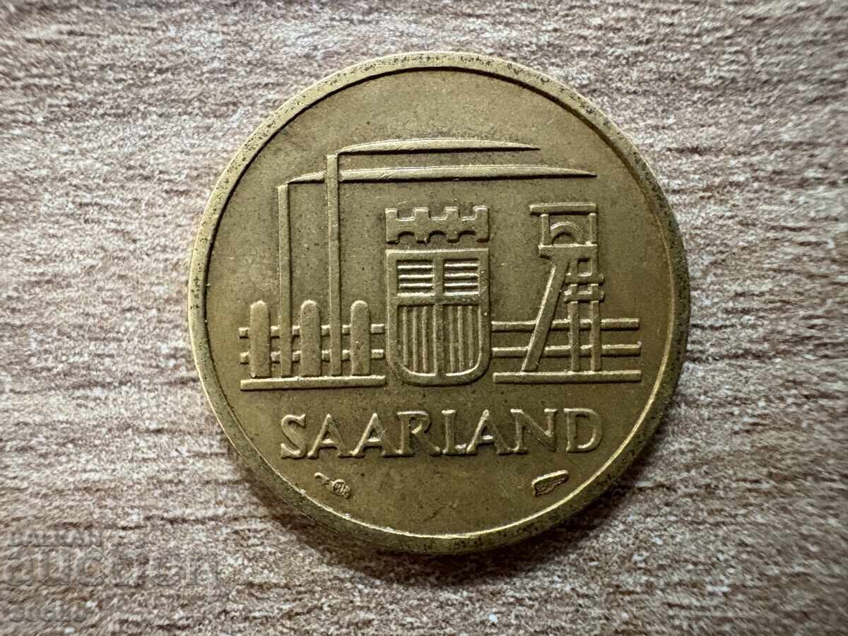 Саарлад - 10 франка (1954) с цена 4.90 лв. | € 2.51 Саарлад - 10 франка (1954) с цена 4.90 лв. | € 2.51