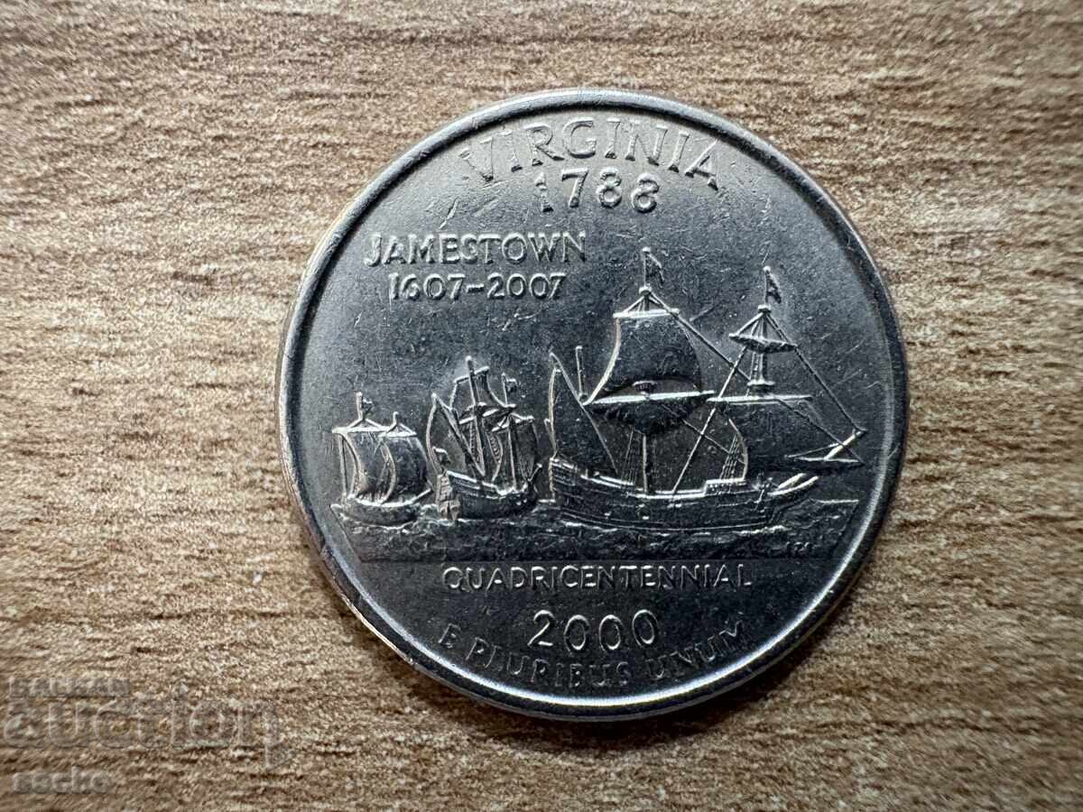 ΗΠΑ - 1/4 δολάριο (2000) - Βιρτζίνια - Ρ